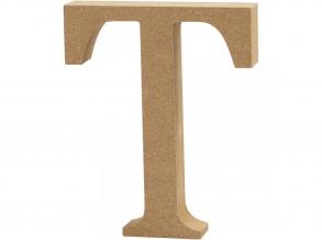 Natúr T betű MDF fából - 8 cm - 1 db