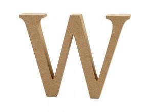 Natúr W betű MDF fából - 8 cm - 1 db