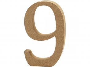 MDF fa szám, 9 - 8 cm, 1 db
