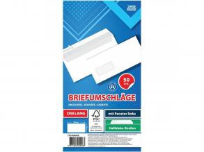 Spirit: Fehér bal ablakos boríték LA/4 11x23cm 50db-os csomag