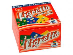 Ligretto társasjáték, piros, idegen nyelvű