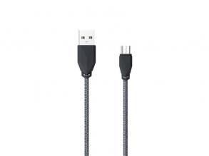 AWEI CL982 1m/erős szövött borítással/vékony műanyag fejjel/USB-Micro/szürke USB kábel