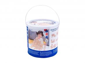 Fa építőelemek, természetes, 84 db.