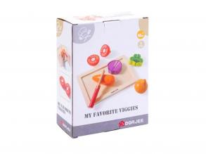 7 részes fa vágókészlet zöldségekkel