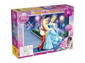 Disney Hamupipőke 2 az 1-ben 35db-os maxi puzzle és színező 70x50cm - Lisciani