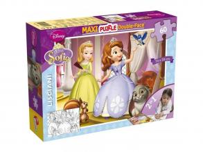 Disney Szófia hercegnő 2 az 1-ben 60db-os maxi puzzle és színező 70x50cm - Lisciani