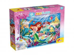 Disney Ariel 2 az 1-ben 35db-os maxi puzzle és színező 70x50cm - Lisciani