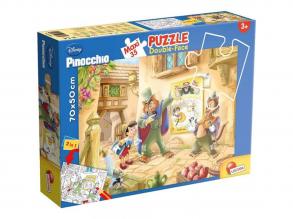Disney Pinokkió 2 az 1-ben maxi 35db-os puzzle és színező 70x50cm - Lisciani