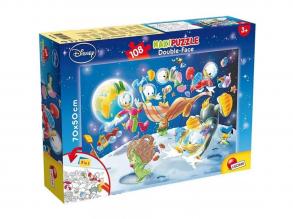 Kacsamesék: Donald az űrben 2 az 1-ben 108db-os puzzle és színező 70x50cm - Lisciani