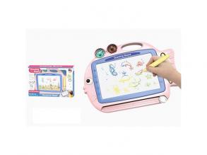 Halacska formájú rózsaszín mágneses rajztábla nyomdákkal