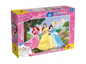 Disney Hercegnők 2 az 1-ben maxi 35db-os puzzle és színező 70x50cm - Lisciani