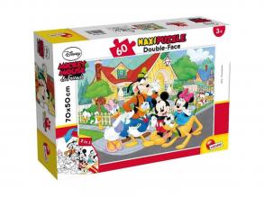 Mickey egér és barátai 2 az 1-ben 60db-os maxi puzzle és színező 70x50cm - Lisciani