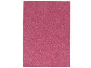 Spirit: Csillámos dekorációs habszivacs lap sötét rózsaszín színben A/4 1db