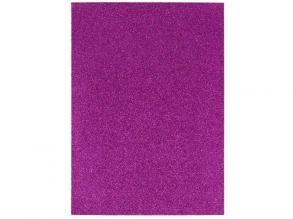 Spirit: Öntapadós csillámos dekorációs habszivacs lap lila színben A/4 1db