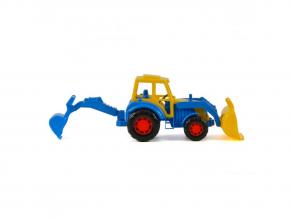 Polesie traktor markolóval - kék