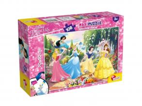 Disney Hercegnők 2 az 1-ben 108 db-os puzzle és színező 70x50cm - Lisciani