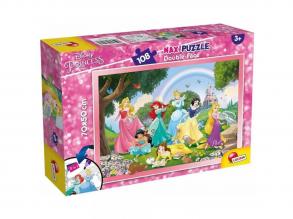 Disney Hercegnők szivárvány 2 az 1-ben 108 db-os puzzle és színező 70x50cm - Lisciani