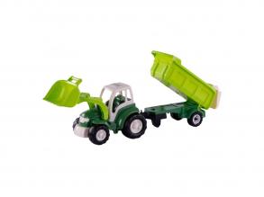 Cavallino XL traktor zöld billenő pótkocsival, 86,5 cm
