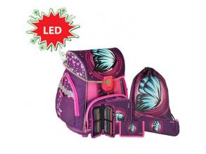 Spirit: Blue Butterfly mintás, LED-es iskolatáska, hátizsák 6db-os szett