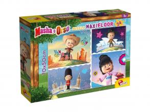 Mása és a medve Mása világot lát 24db-os maxi padló puzzle 70x50cm - Lisciani