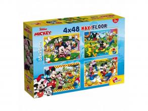 Mickey egér 2 az 1-ben maxi 4x48db-os puzzle és színező 35x25cm - Lisciani