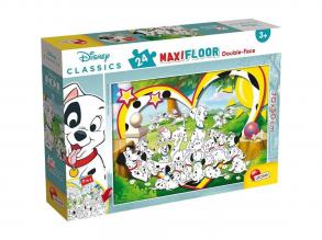 Disney 101 kiskutya 2 az 1-ben maxi 24db-os puzzle és színező 70x50cm - Lisciani