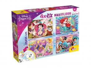 Disney Hercegnők 2 az 1-ben maxi 4x48db-os puzzle és színező 35x25cm - Lisciani