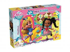 Disney Alice Csodaországban 2 az 1-ben maxi 24db-os puzzle és színező 70x50cm - Lisciani