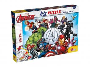 Bosszúállók 2 az 1-ben 60db-os puzzle és színező 35x25cm - Lisciani