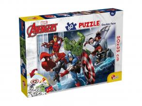 Bosszúállók: A hősök 2 az 1-ben 60db-os puzzle és színező 50x35cm - Lisciani