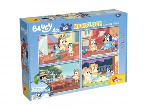 Bluey és barátai 2 az 1-ben 4x48db-os maxi padló puzzle és színező 35x25cm - Lisciani