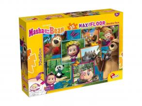 Mása és a medve képek 2 az 1-ben 35db-os maxi padló puzzle és színező 70x50cm - Lisciani
