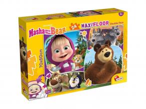Mása és a medve 2 az 1-ben maxi 24db-os puzzle és színező 70x50cm - Lisciani