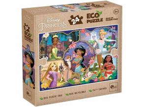 Disney hercegnők és állataik 2 az 1-ben 24db-os Eco mini puzzle és színező 35x25cm - Lisciani
