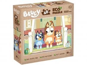 Bluey kutyusok a lépcsőn 2 az 1-ben 48db-os Eco mini puzzle és színező 35x25cm - Lisciani