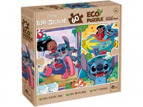 Stitch 2 az 1-ben 60db-os Eco puzzle és színező 70x50cm - Lisciani