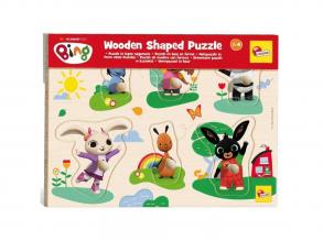 Bing és barátai 6db-os fa formaválogató puzzle - Lisciani