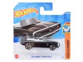 Hot Wheels: '69 Camaro Convertible fekete kisautó 1/64 - Mattel