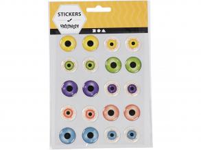 3D halloweeni szempár dekoráció, 20 mm