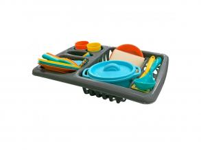 Szárítóállvány edényekkel