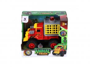 Teherautó dinoszaurusszal ketrecben, fénnyel és hanggal 17 cm, többféle