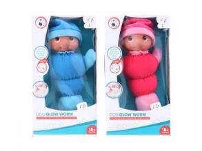 Puhatestű játékbaba, 28 cm, fény- és hanghatásokkal, 2 féle, vegyes