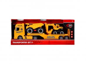 Rapid Wheels Autószállító építőipari járművekkel, fénnyel, hanggal és súrlódással