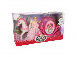 Hercegnő lovaskocsi fényekkel játékszett