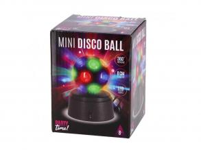Party Time forgó mini diszkógömb, LED, 8 cm