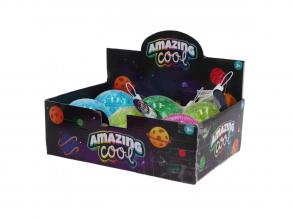 Csillámos pattogóü kislabda fényhatással, 10 cm, többfajta, 1 db