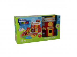 Emeletes tűzoltóság pályaszett, 1 autóval, 13 részes