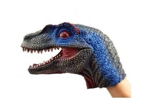 Velociraptor dinoszaurusz kézbáb kék csíkkal