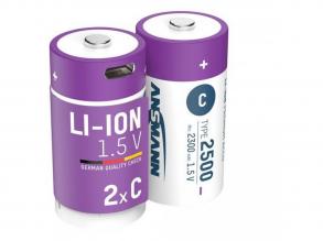 C Újratölthető elem - 1,5 V / 2500-as típus (min. 2300 mAh) / 4,07 Wh - USB C típusú töltőcsatlakozóval