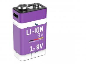 9 V-os Újratölthető elem - 9 V / 400-as típus (min. 340 mAh) / 3,7 Wh - USB C típusú töltőcsatlakozóval